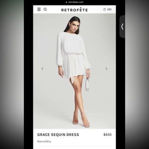 Retrofete white sequin dress size small never worn